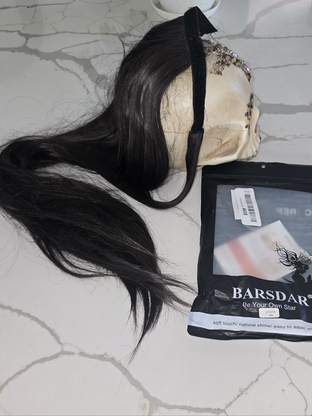 BARSDAR Ponytail Extension Set – 26" Wavy/Curly & Long Straight (Dark Brown)